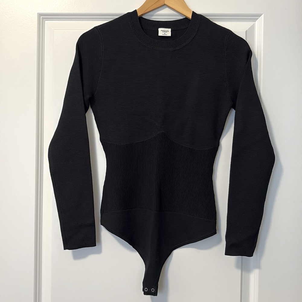 Abercrombie black sweater corset bodysuit